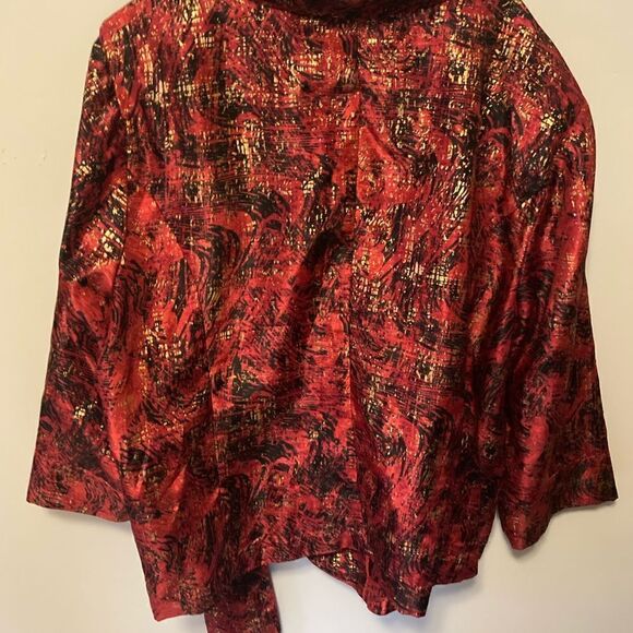 Added Dimensions Red Gold belted Jacket 4X NWOT - Picture 11 of 11